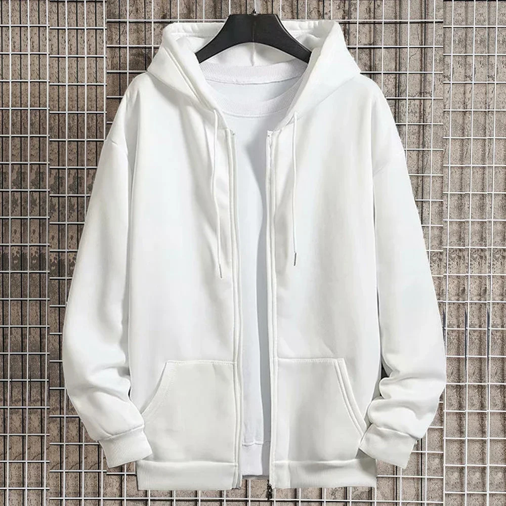 Mens Zipper Hoodie Womens Wool Sweatshirt Hip Hop Street Clothing Classic Casual Solid Color Hoodie Zipper Sweatshirt 250324
