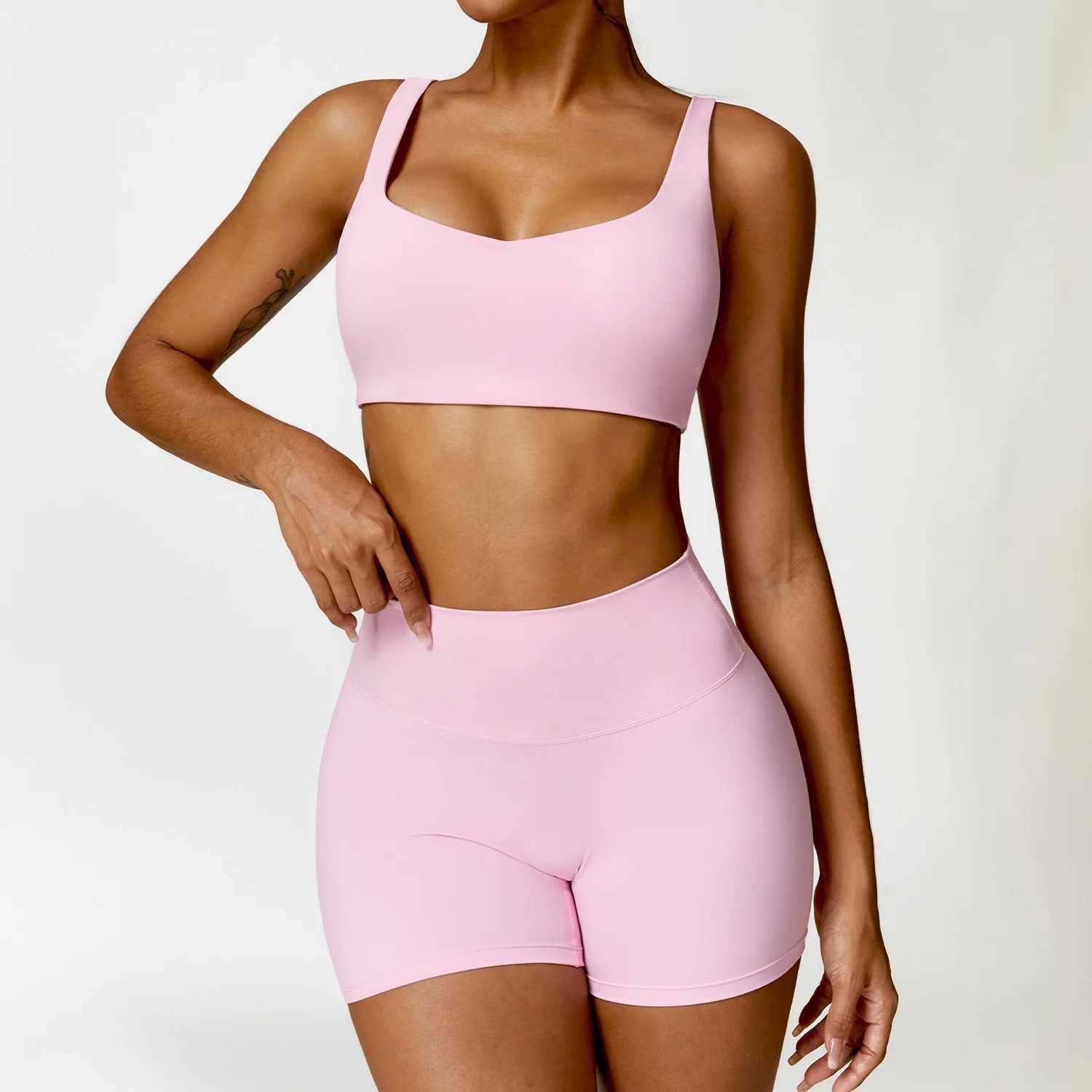 2PCS yoga set womens gym long sleeved sportswear fitness bra crop top sportswear womens sportswear W250326