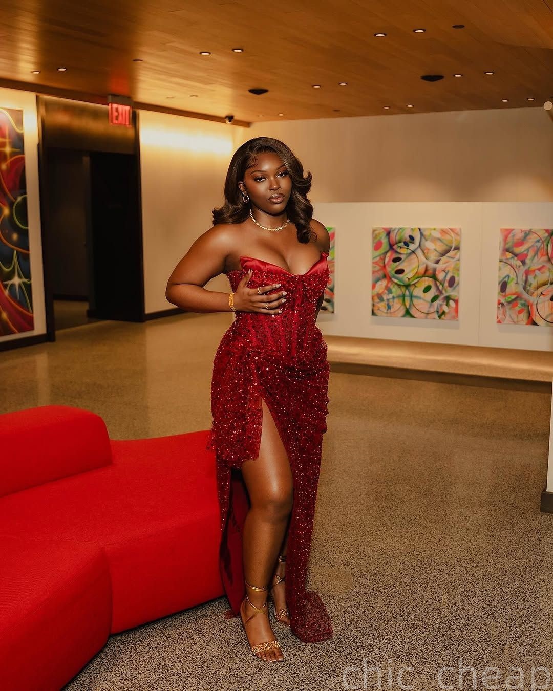 Dark Red Prom Dresses 2025 Sweetheart High Split Sequined Evening Formal Party Second Birthday Engagement Gowns Plus Size Dress For Special Occasions