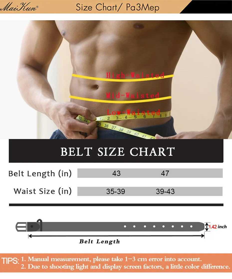 Maikun Fashion Mens Business Belt Casual Large Mens Luxury Designer PU Leather Belt W250326