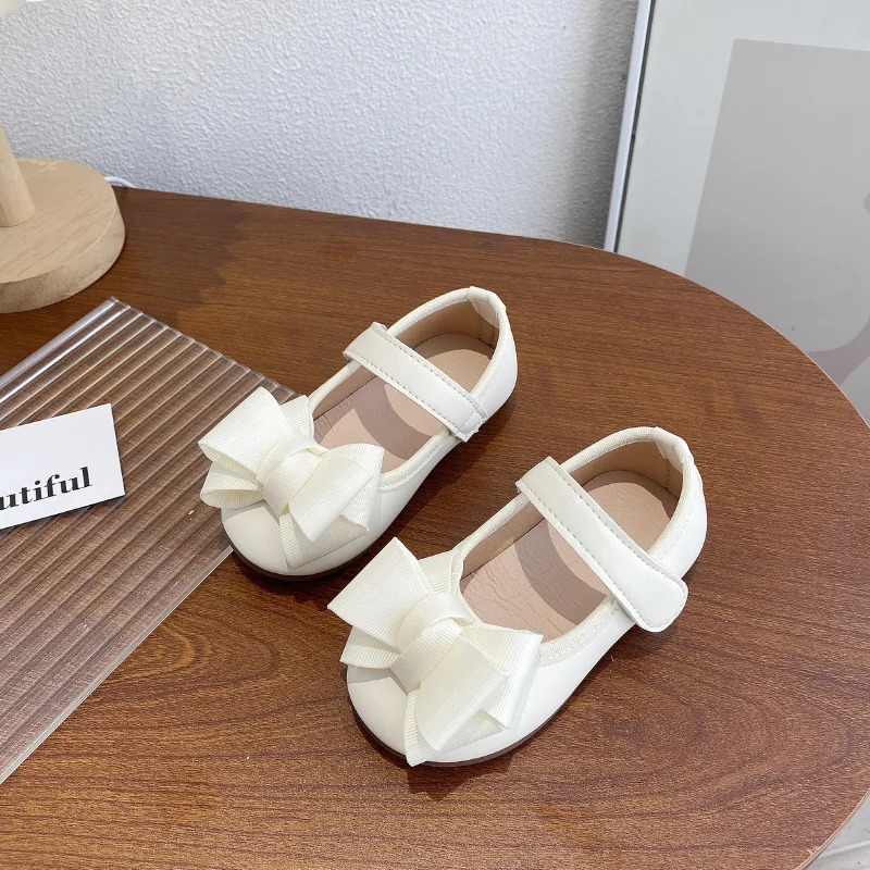 Girls Princess Shoes Bowtie Party Chic Spring Kids Flat Shoe Non-slip Pu Leather Four Colors Toddler Children Mary Janes 21-30 250326
