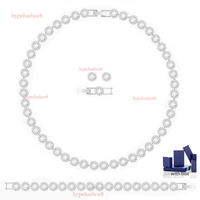 classic tennis necklace for women crystal dia iced out chain necklaces designer stainless steel plated gold jewelry woman e gift with box