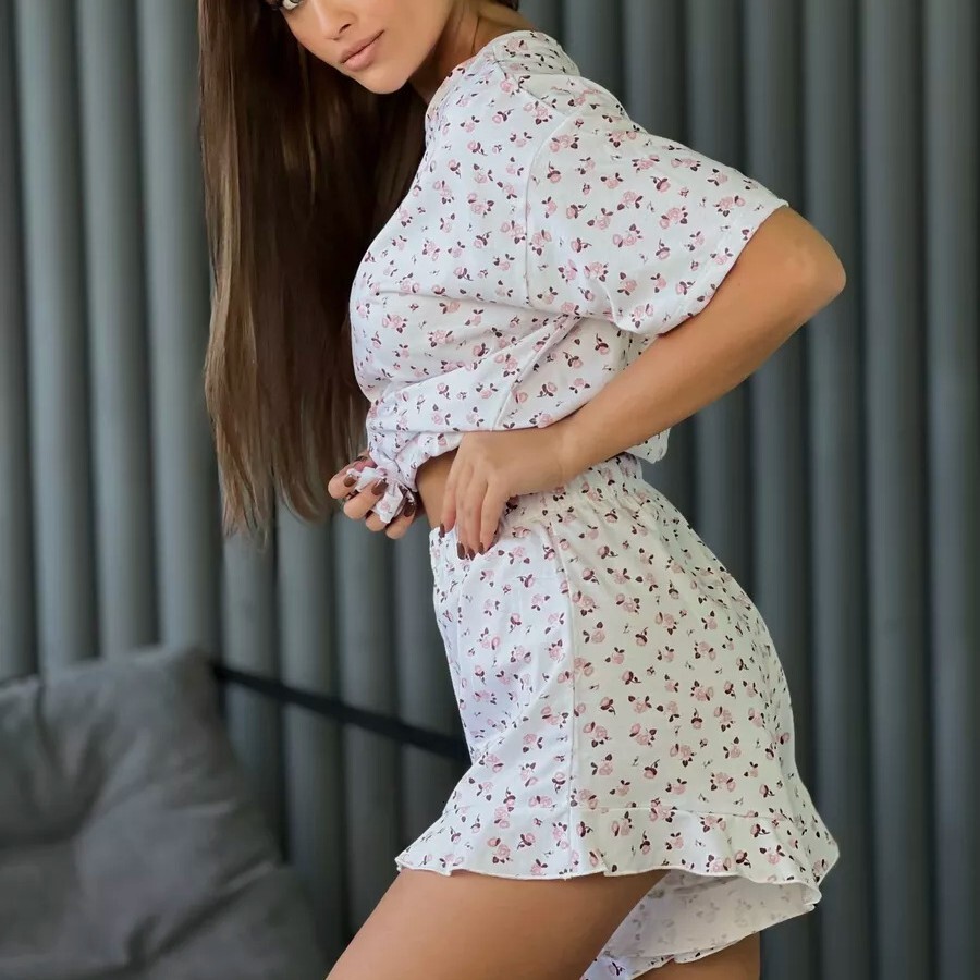 2025 New Spring/Summer Collection Printed Shorts Short Sleeves Fashion Casual Women's Pajamas Home Clothes
