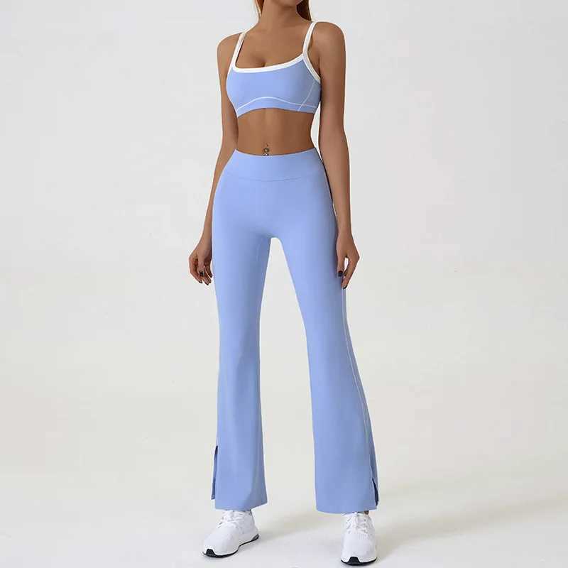 /2-piece yoga set womens sports bra set fitness clothing flash pants gym activity suit W250326
