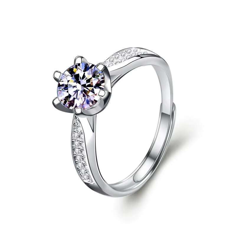 Stylish Korean Couple Ring 925 Silver Moissanite Elegant Design