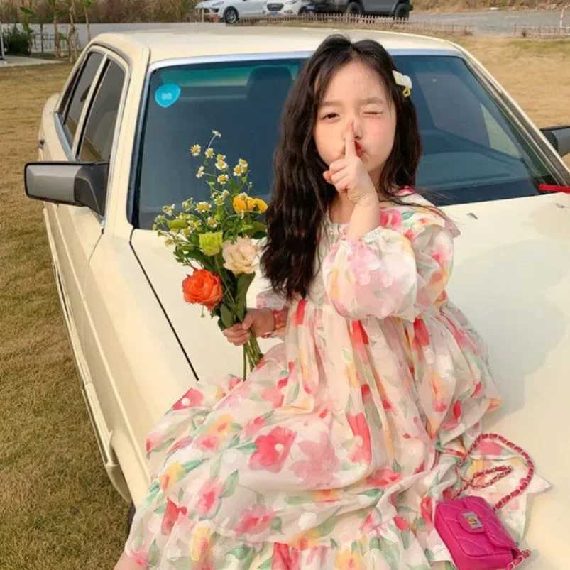 Childrens girls solid color matching lace girls summer short sleeved dress baby princess dress W250326
