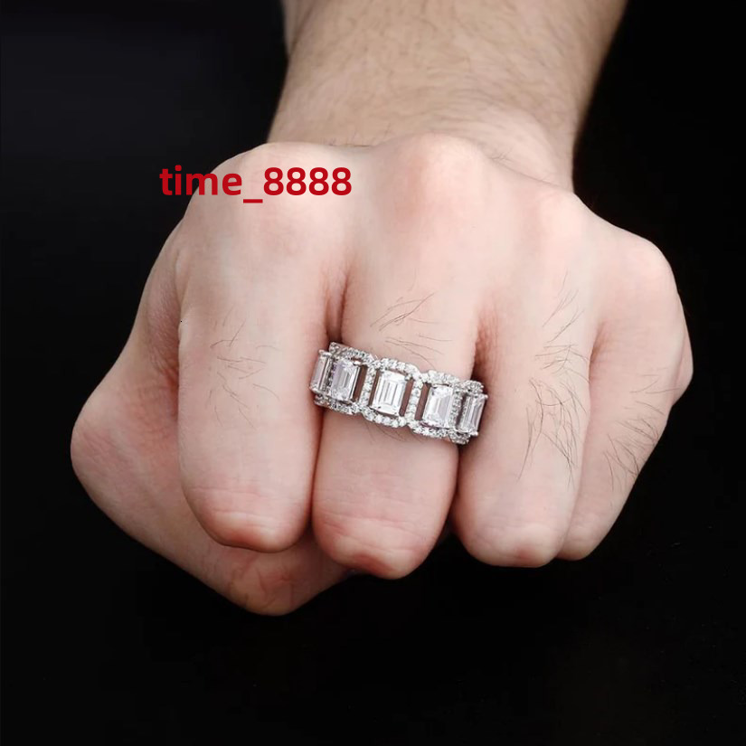 Custom Luxury Hip Hop Iced Mens 925 Silver Rings Multiple Styles GRA D Color VVS Moissanite Diamond Ring