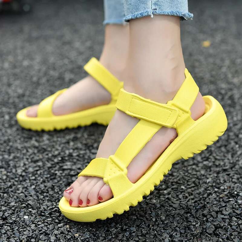 Womens Fashion Trend Anti-slip Wear-resistant Lightweoght EVA Flat Sandals Outdoor Beach Shoes for Women