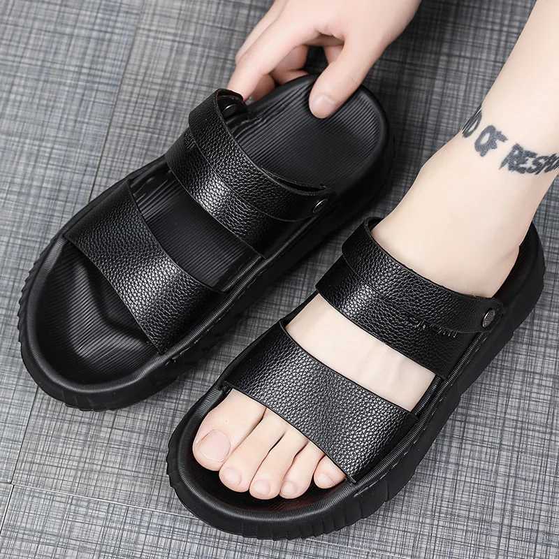 High quality mens thick soled shoes mens summer slippers mens outdoor breathable slippers mens waterproof beach shoesXJ250326