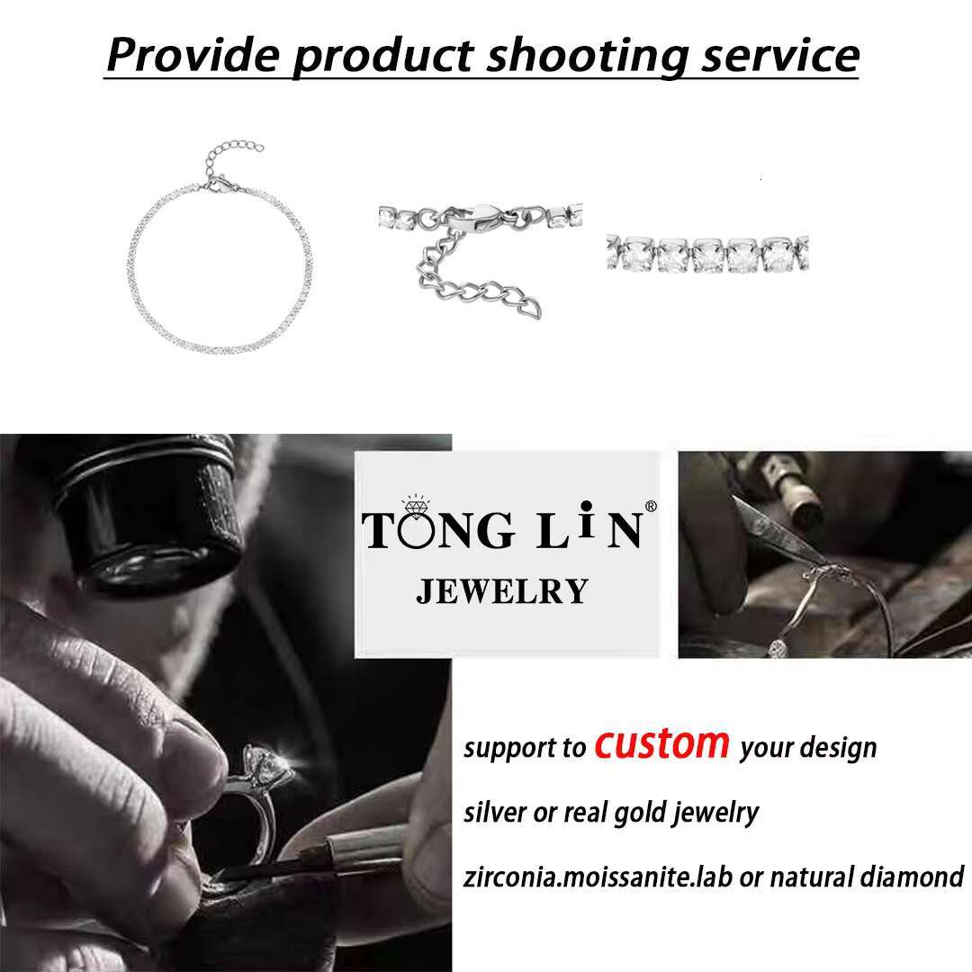 Custom Silver Jewelry Rhodium Plated D Color 1ct Moissnaite Diamond GRA 925 Sterling Silver Women Rings