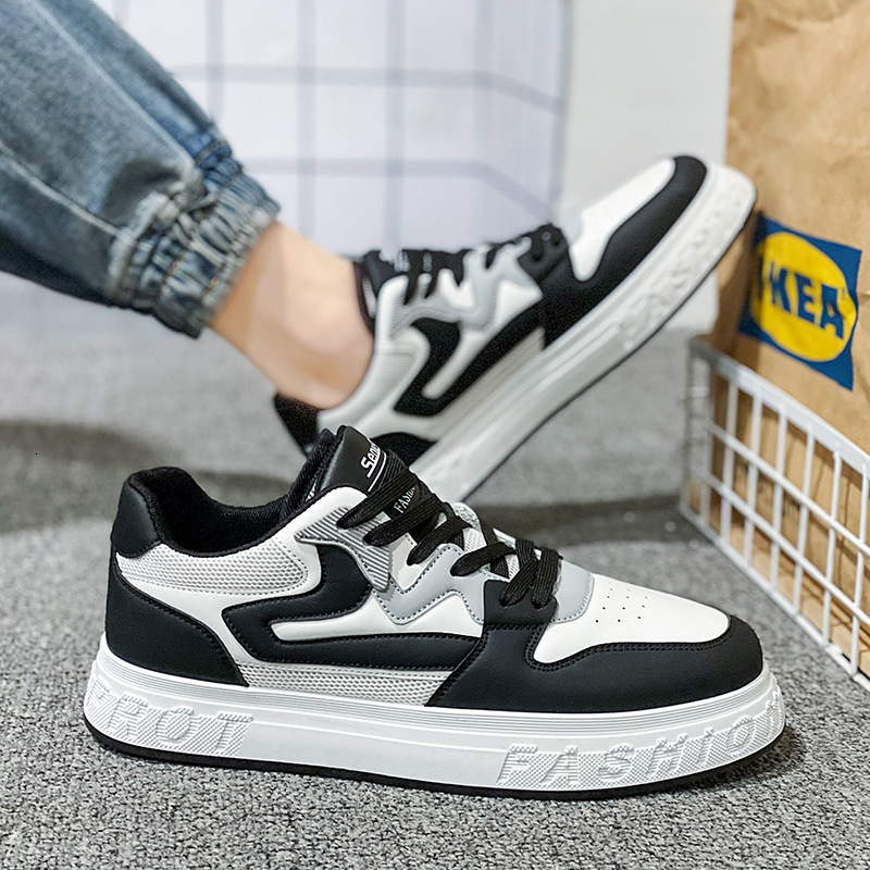 2025S New Trend Designer Men S Summer Mesh Breathable Board Black And Versatile Casual Sports Leather Small White Shoes Men S
