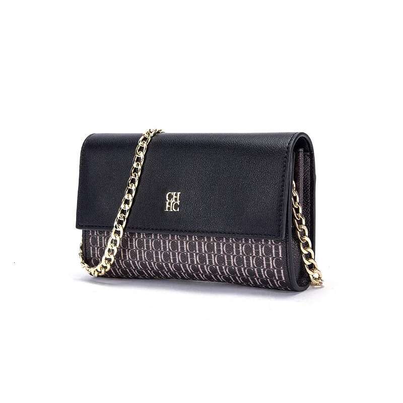 CH Exquisite Craftsmanship Light Design Chain Letter Elements Color blocked Women's Crossbody Bag