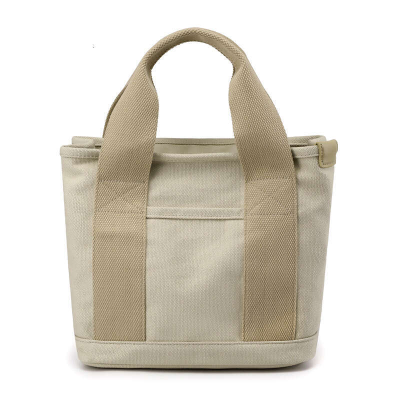 Small with zipper, Japanese thousand layer small ladies shoulder bag, portable thickened canvas mobile phone bucket tote bag