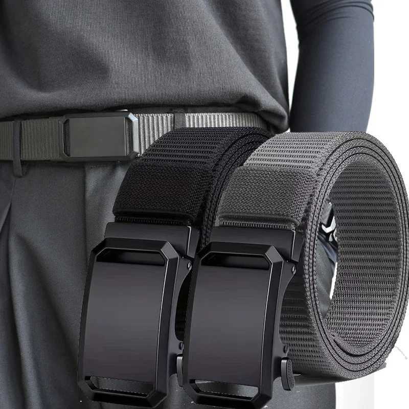 New automatic buckle straps canvas tactical workwear casual outdoor military training pants straps W250326