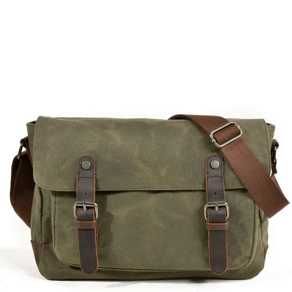 M276 New Arrival Vintage Canvas Leather Crossbody Bag Unisex Shoulder Waterproof Travel Satchel Casual Male Messenger Bags