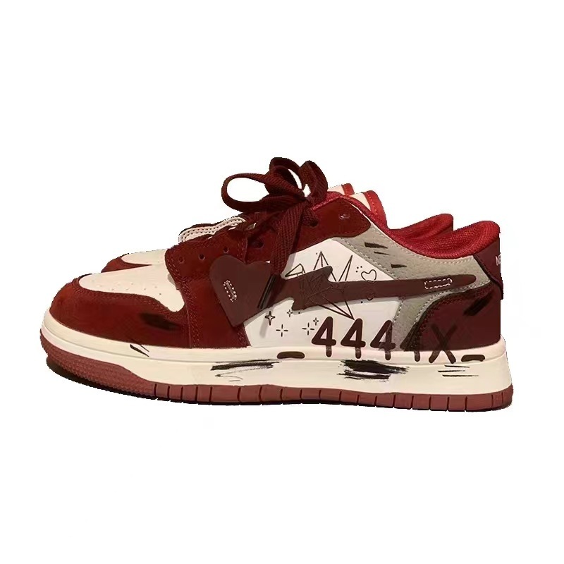 Designer Shoes Chinese Fashion Men's Shoes Niche Graffiti Old Version Women's Flat Shoes Casual Street Photos Couple Sports Shoes Men's