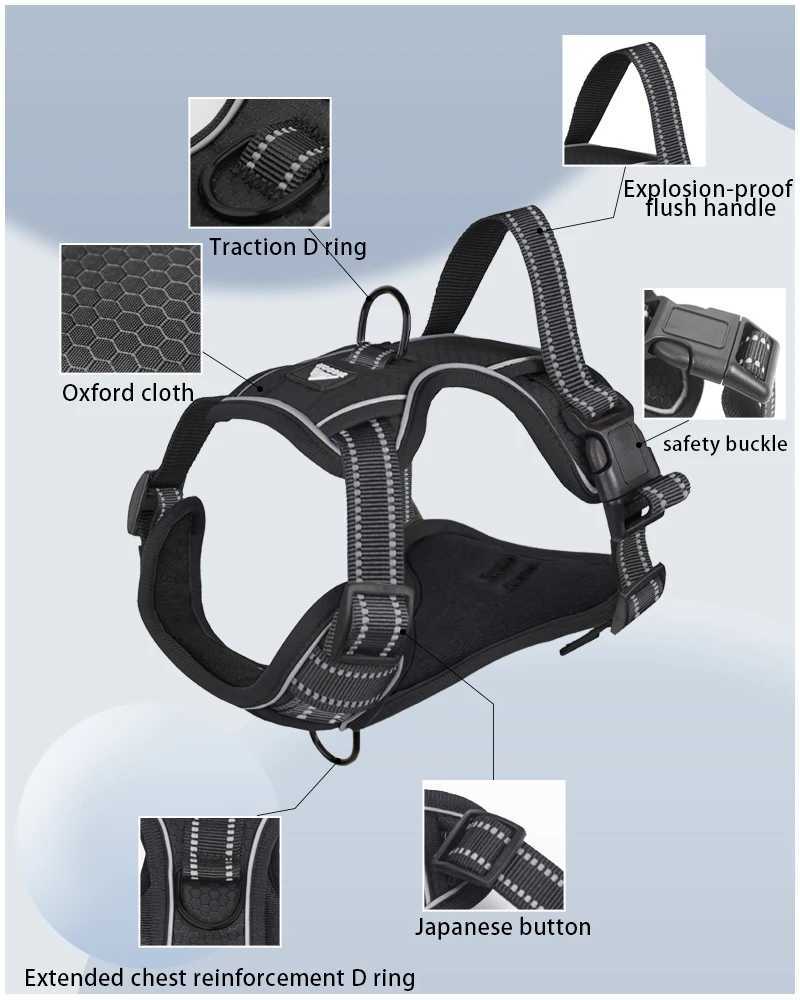 Dog Strap Quick Release Vest Pet Dog Strap Outdoor Pet Strap Nylon Material Breathable Pet Strap Adjustable X250326