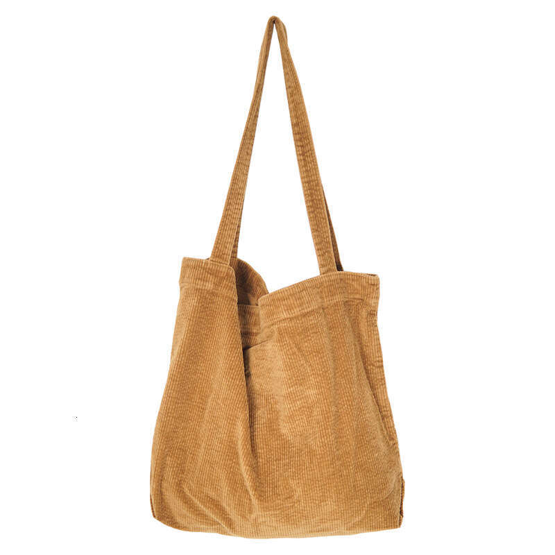 Korean Versatile Large Capacity Shopping Leisure Art Wash Corduroy Simple Women's Shoulder Bag
