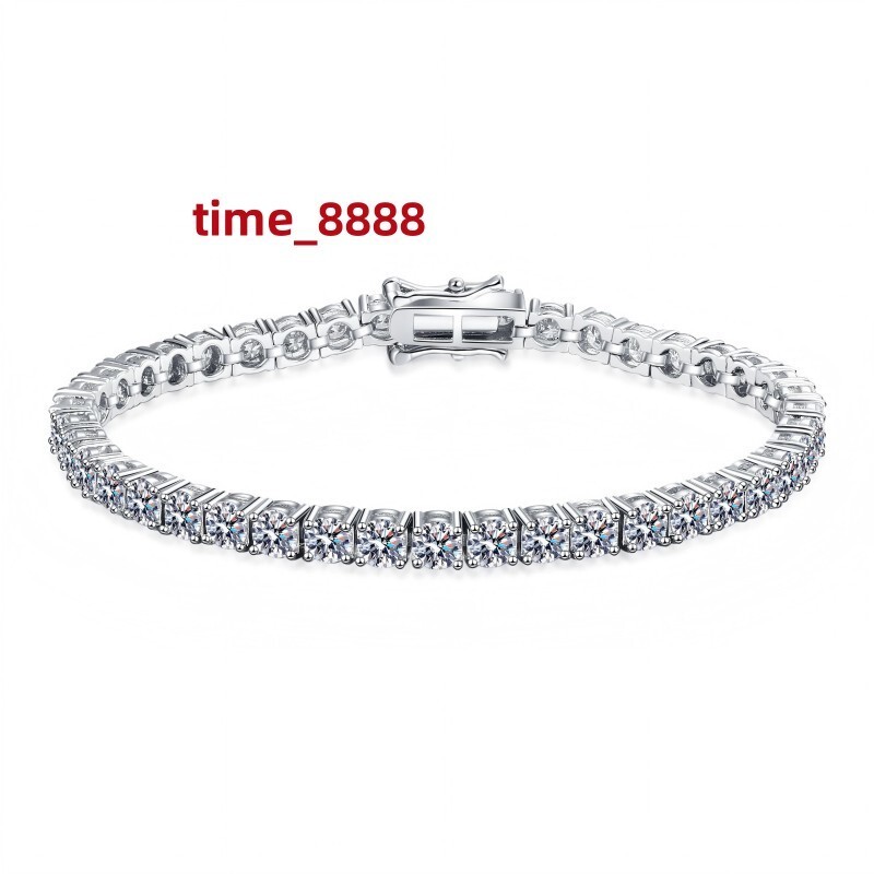 Factory Direct 925 Silver Iced VVS Moissanite Diamond Tennis Bracelet Fashionable 925 Silver Iced VVS Moissanite Bracelet