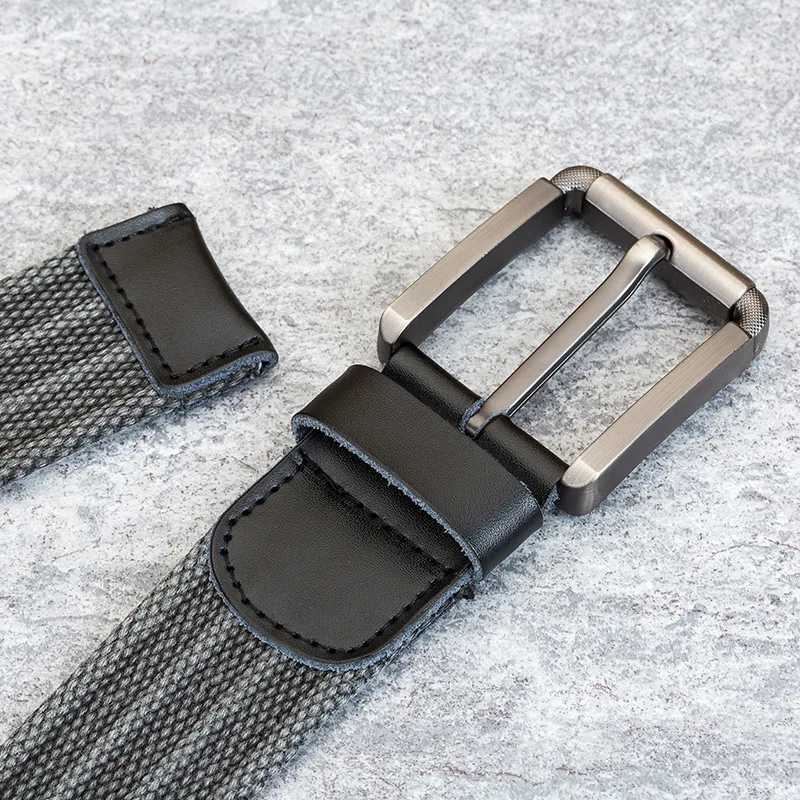 Canvas strap for mens casual luxury designer jeans accessories polyester woven nylon youth stripe clip buckle strap W250326