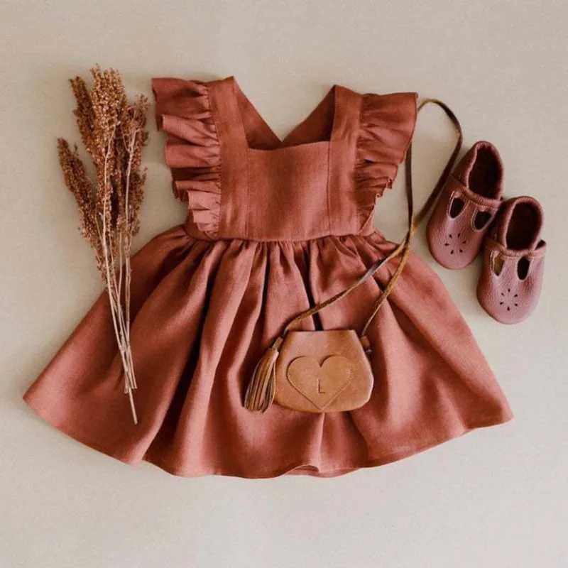 Summer Toddler Girls Dress 100% Cotton Pleated Baby Dress Baby Dress sisters Dress W250326