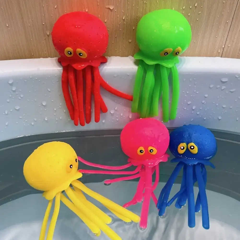 Baby Bath Toys Sponge Water Absorbing Octopus Squeezing Stress Relief Toys Summer Swimming Play Water Bath Toy for Children 250326
