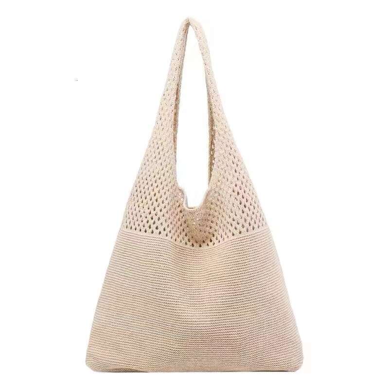 Autumn and Winter Bags Versatile Knitted Solid Color Handbag Commuter Large Capacity Bucket Bag 2024 Women