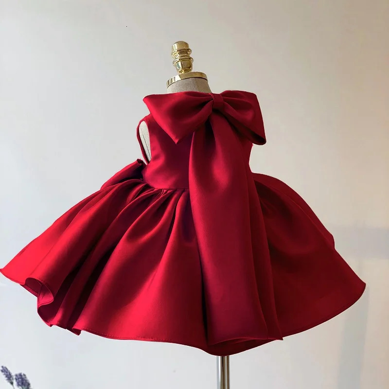 Toddler Baby Red Christmas Girls Dresses Kids Elegant Years Party Princess Birthday Party Dress for Girl Infant Xmas Vestido 250325