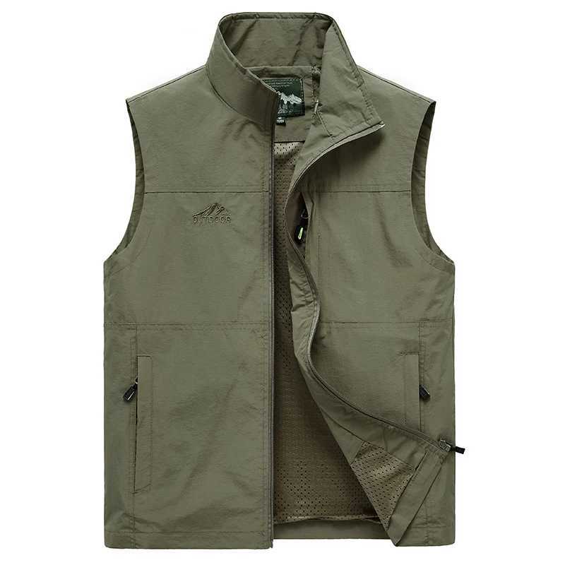 New Arrival Sleeveless vest mens summer breathable waist jacket with multiple pockets vest jacket mens outdoor fishing photography vest travel suit 8X