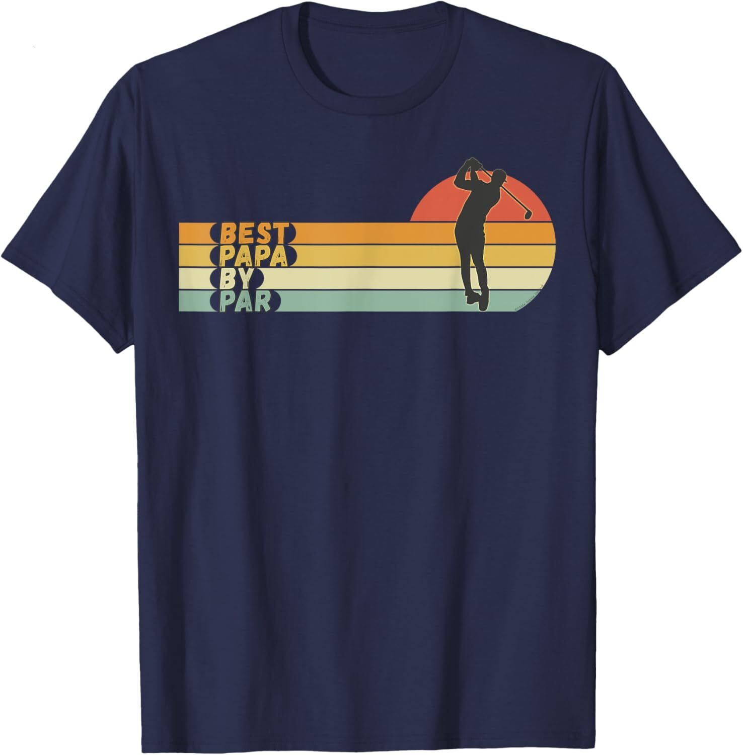T shirt for Mens Golf - Best Papa By Par - Fathers Day Golf Graphic Tee Casual Tops Clothes Short sleeve Simple and handsome