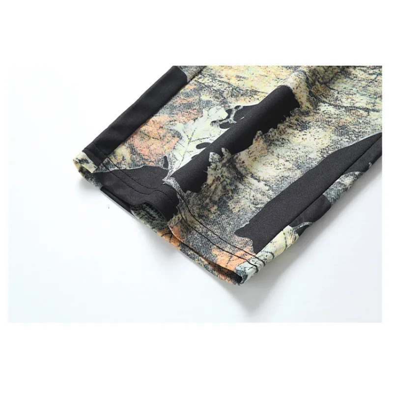 Straight Black Camouflage Jeans Street Trend Fashion Slim Y2k Casual Pants Mens Commodity Retro Clothing Jogger 250326