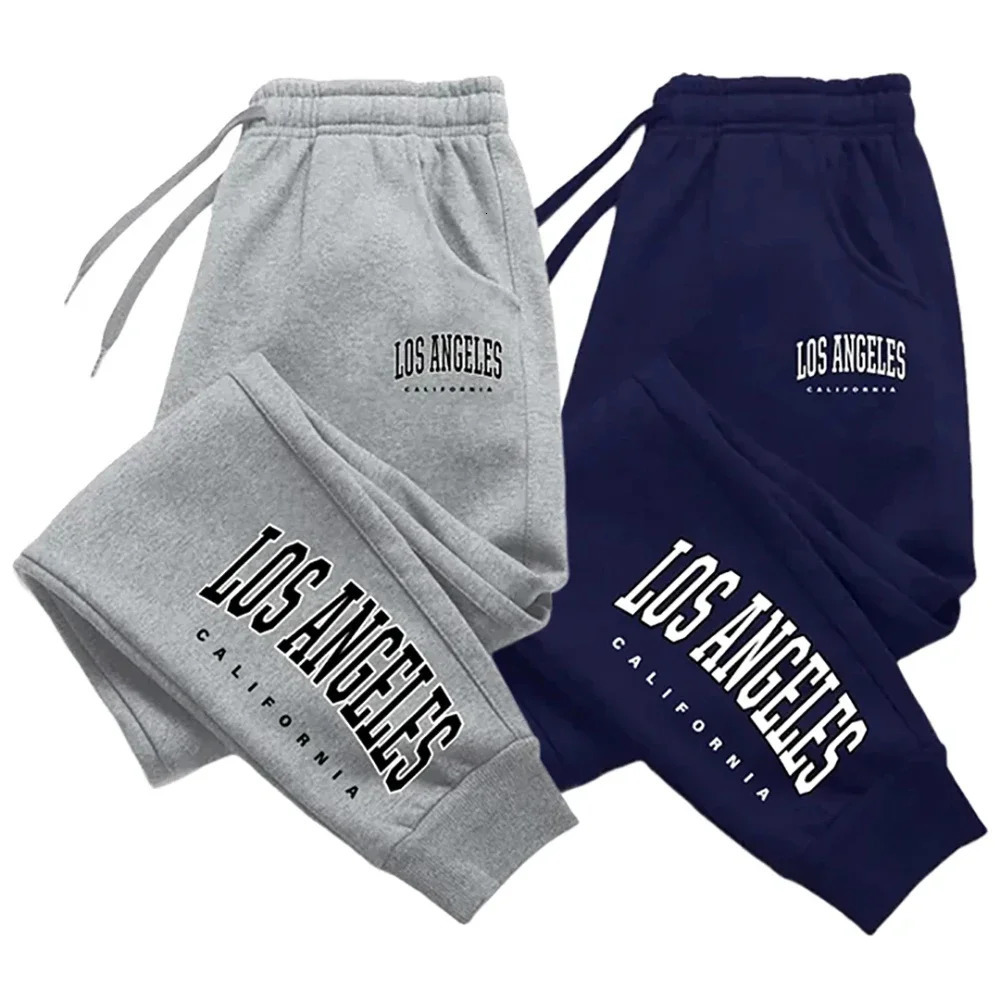 Los Angeles mens and womens sports pants with elastic waist casual outdoor highquality fashion version 250326