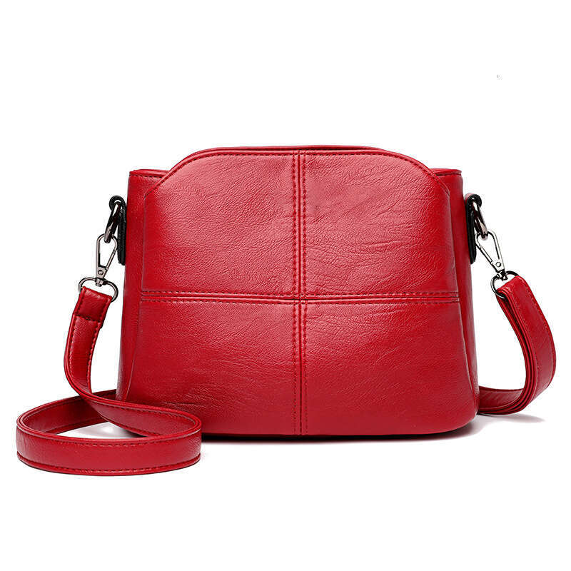 Soft leather fashionable bucket small middle-aged mother 2025 new Korean version, simple and atmospheric single shoulder crossbody bag, casual