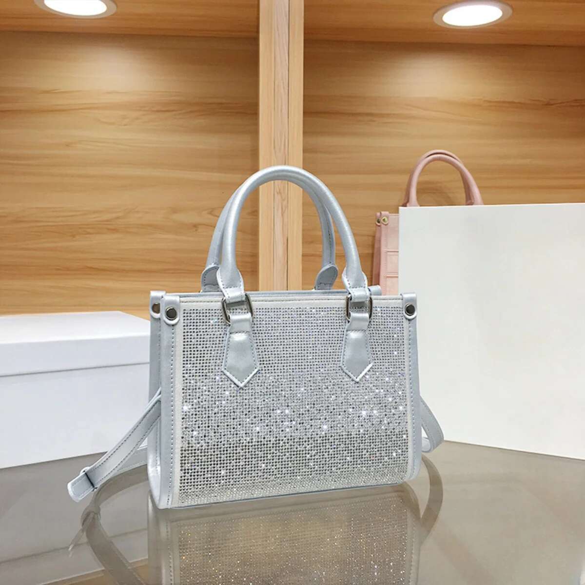 Small Niche High-End Banquet Bag Water Women's New Large Capacity Dia Studded Single Shoulder Handbag