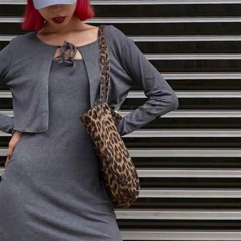 High-End Leopard Pattern Tote For Women 2024 New Simplicity Canvas Shoulder Bag Fashion Large Capacity School Work Shopping