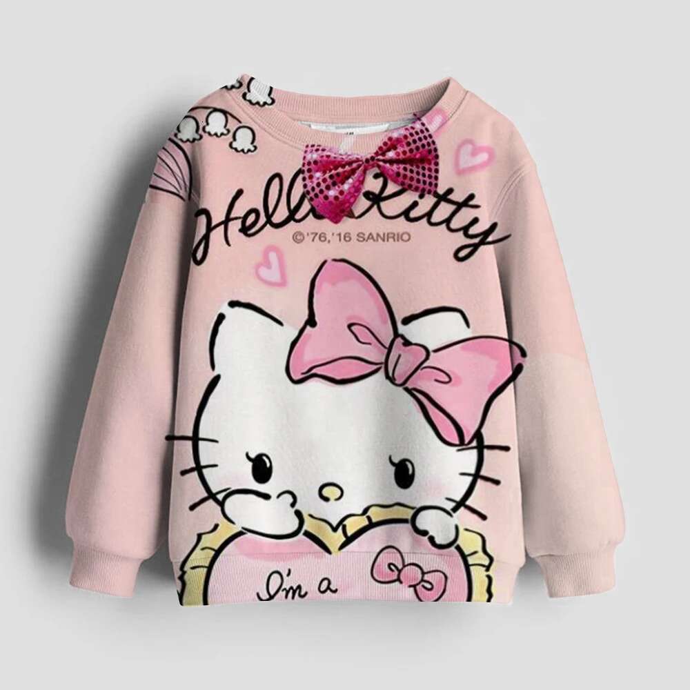 Ddmyshoesvip Spring And Autumn Girls Hoodie Fashion Sweatshirt Cute Cartoon Long Sleeve Children Wear