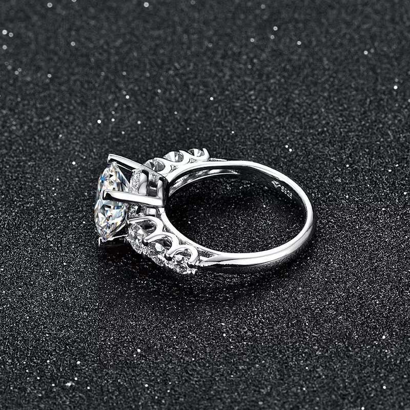 ATTA GEM 1.0ct Moissanite Diamond Wedding Engagement Rings for Bride 100% 925 Sterling Silver Solitaire Rings Women Fine Jewelry