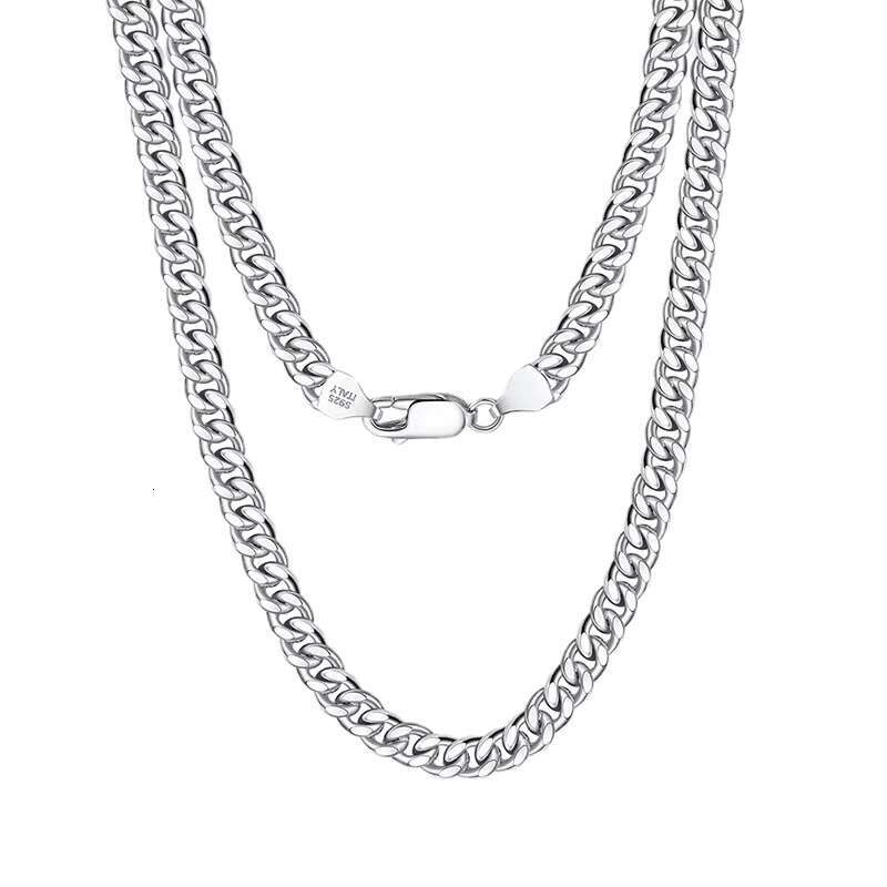 HIP HOP 3.6/5/7mm Width Diamond Cut Cuban Chain Necklace Sterling Silver 925 Chains for Men