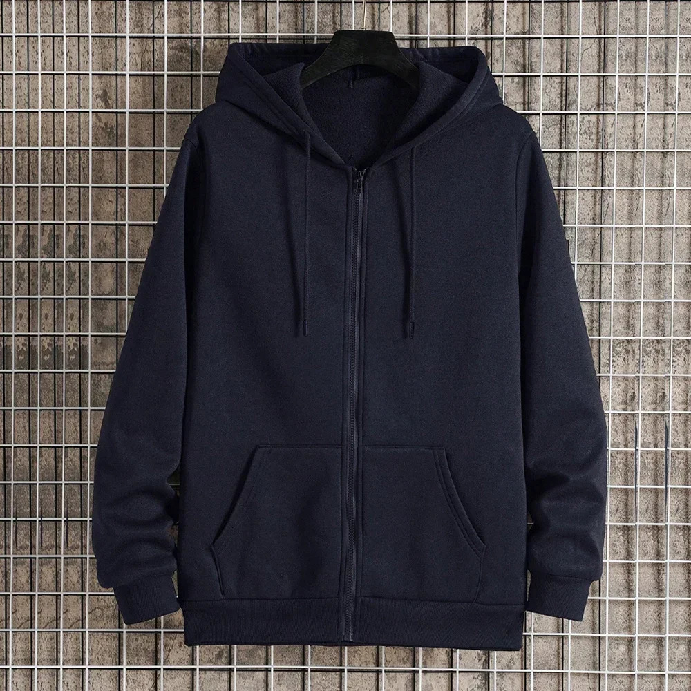 Mens Zipper Hoodie Womens Wool Sweatshirt Hip Hop Street Clothing Classic Casual Solid Color Hoodie Zipper Sweatshirt 250324