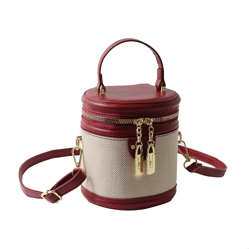 2025 Designer retro bucket Explosive 3 Women's portable fashion color contrast cyder high appearance level exquisite single shoulder crossbody ba