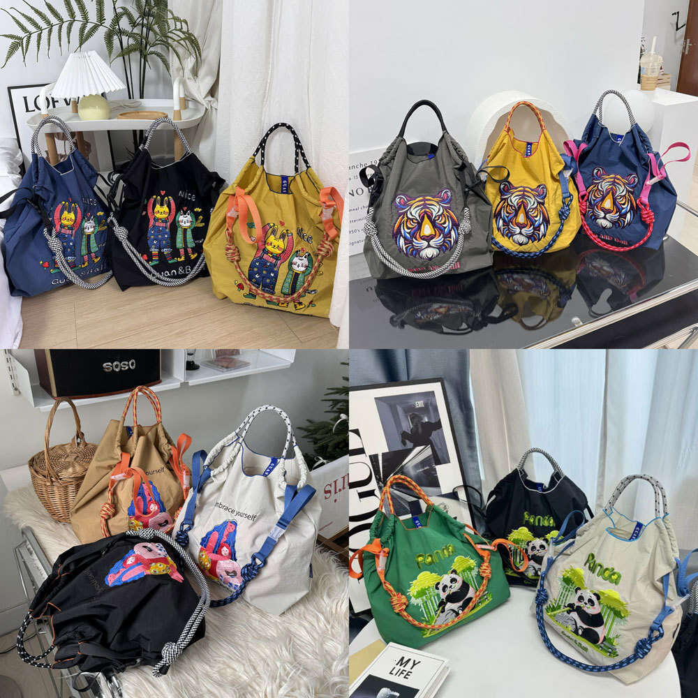 fb Premium Ball GUANchain Environmental Exquisite Embroidered Nylon Shopping Handheld Women's Shoulder Bag
