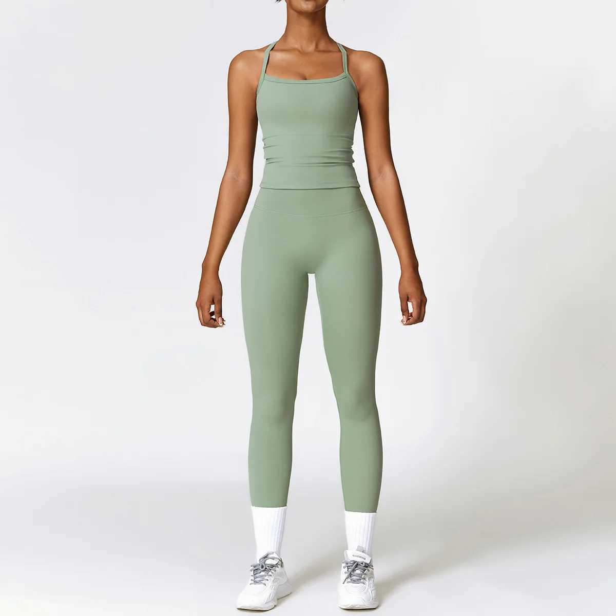 2PCS seamless yoga set womens exercise set sportswear gym clothing fitness long sleeved crop high waisted tight fitting sportswear W250326