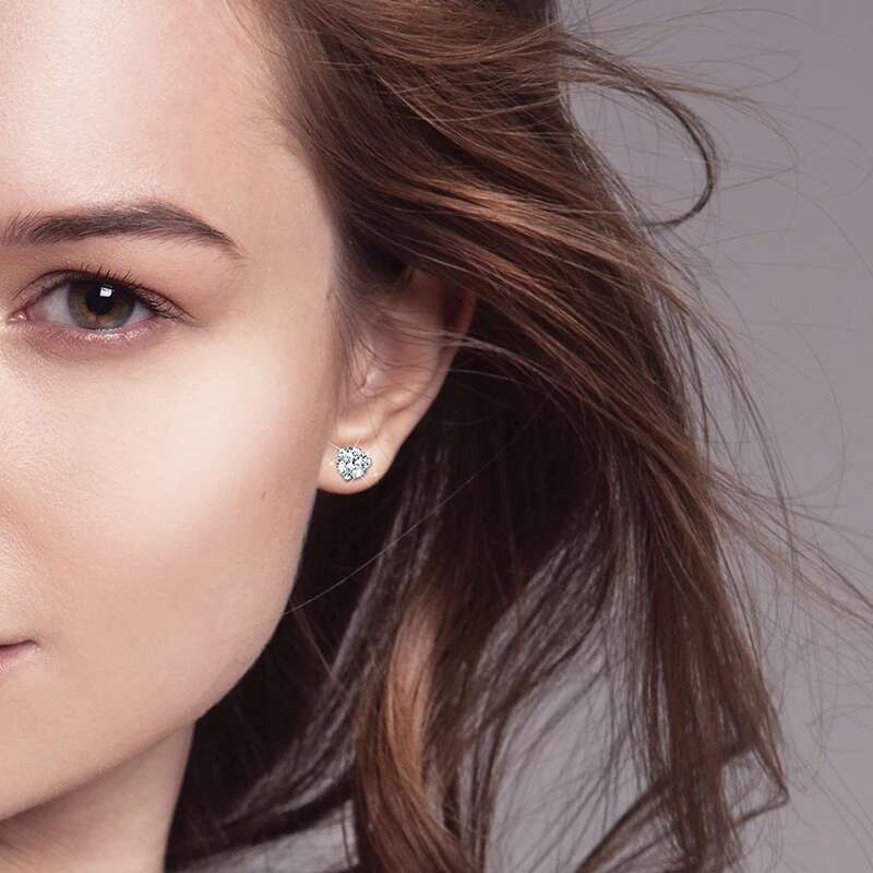 Luxury Triangle Moissanite Eearring 925 Sterling Silver Earrings For Women Silver 925 Fine Jewelry