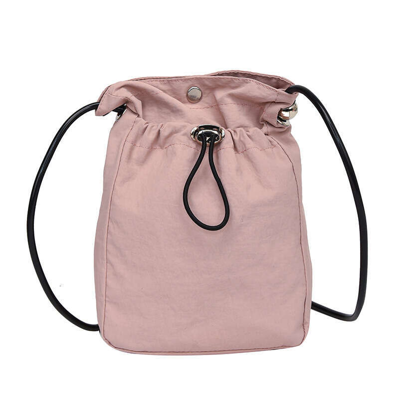 Minimalist style mobile phone bag for women, Japan and South Korea, lightweight drawstring canvas small bag, versatile mini one shoulder crossbody zer