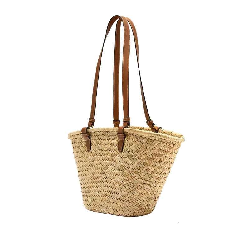 Design Straw Woven Tote Bags Summer Casual Large Capacity Handbags New Fashion Beach Women Shoulder Simple Style Shopping