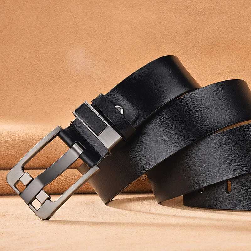 Large Plus size 140 150 160 170cm vintage pin buckle mens belt high-quality cow leather luxury belt mens belt jeans W250326