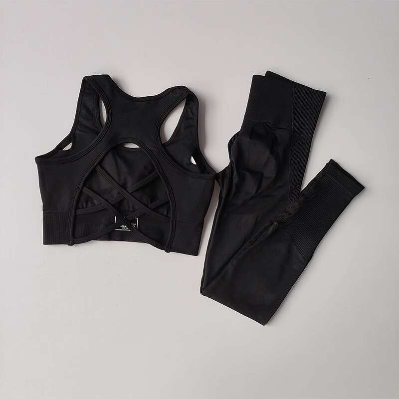 Women Yoga Pants New Seamless Sports Set Women S Quick Drying Fitness Shock Resistant Vest Running Yoga Suit Beautiful Back Bra Set