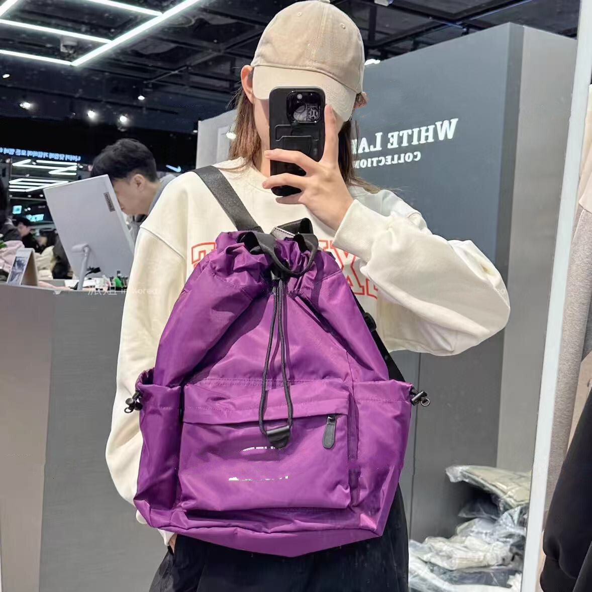 North Leisure Nylon Drawstring Lightweight Outdoor Simple Sports Backpack Men's And Women's Correct Version