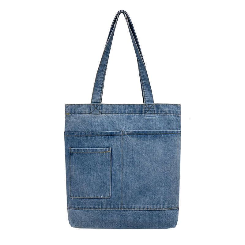 Cowboy shoulder casual and minimalist Korean version women, tote for girls, canvas, student portable tutoring bag
