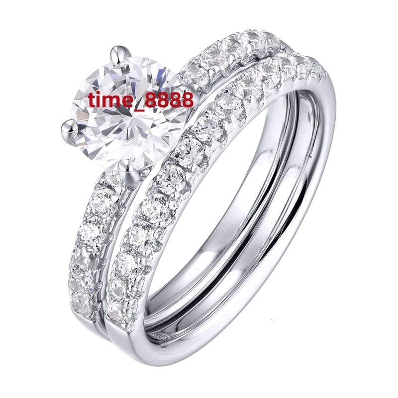 Moissanite Engagement Ring Fine Jewelry 925 Sterling Silver Rhodium Plated Ring Zircon Lovers Wedding Ring Stacking